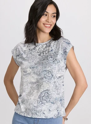 Paisley Burnout T-Shirt