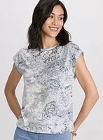 Paisley Burnout T-Shirt