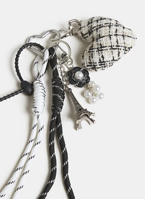 Tweed Heart Key Chain