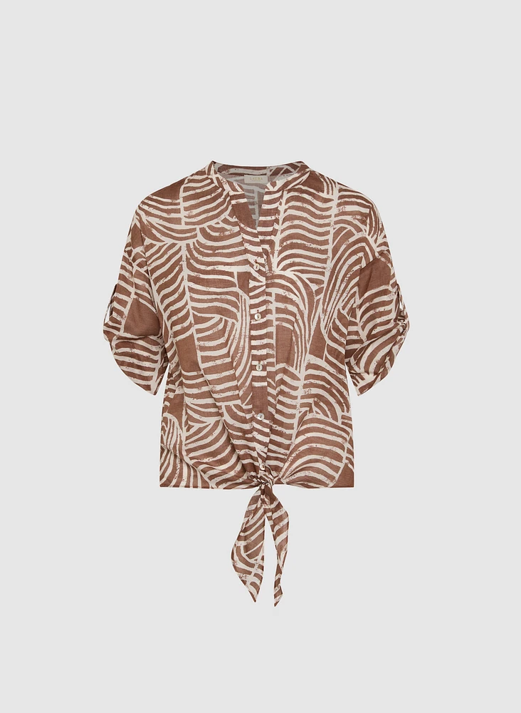 Abstract Cotton Blouse