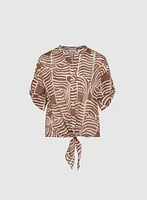 Abstract Cotton Blouse
