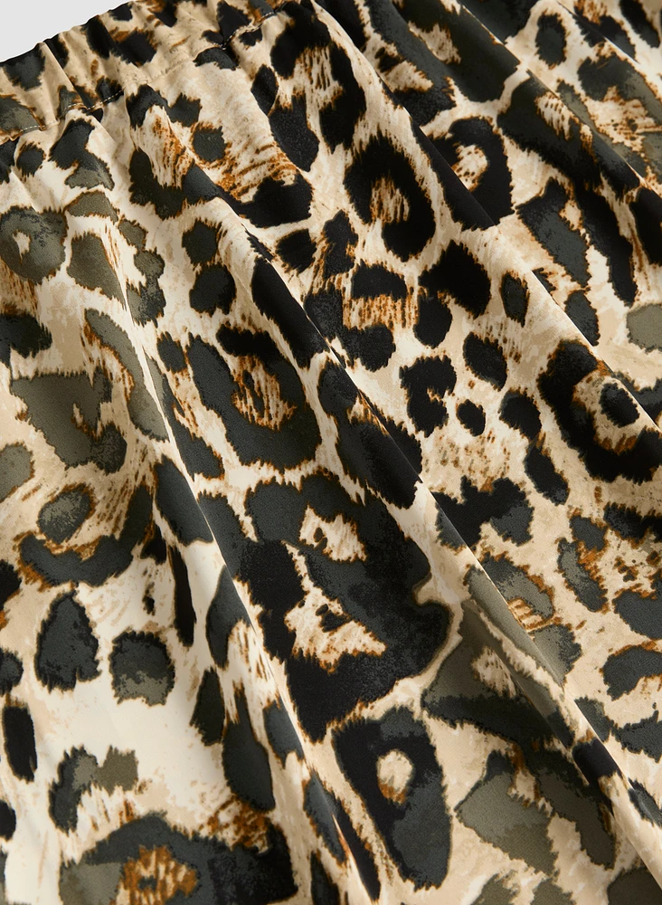 Long Leopard Print Skirt