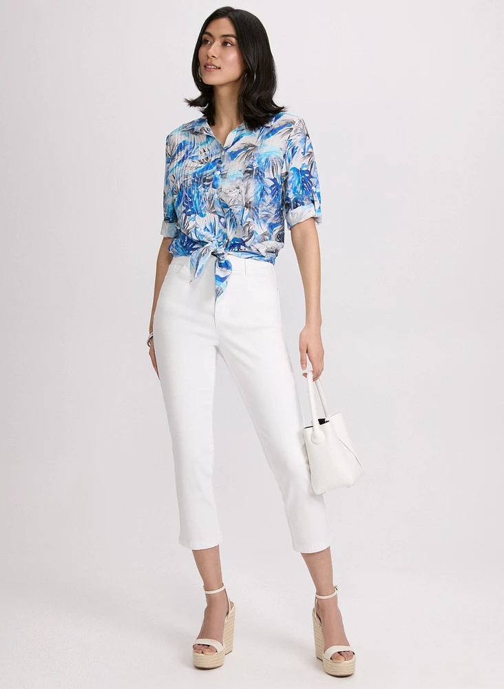 Palm Leaf Print Blouse