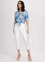 Palm Leaf Print Blouse