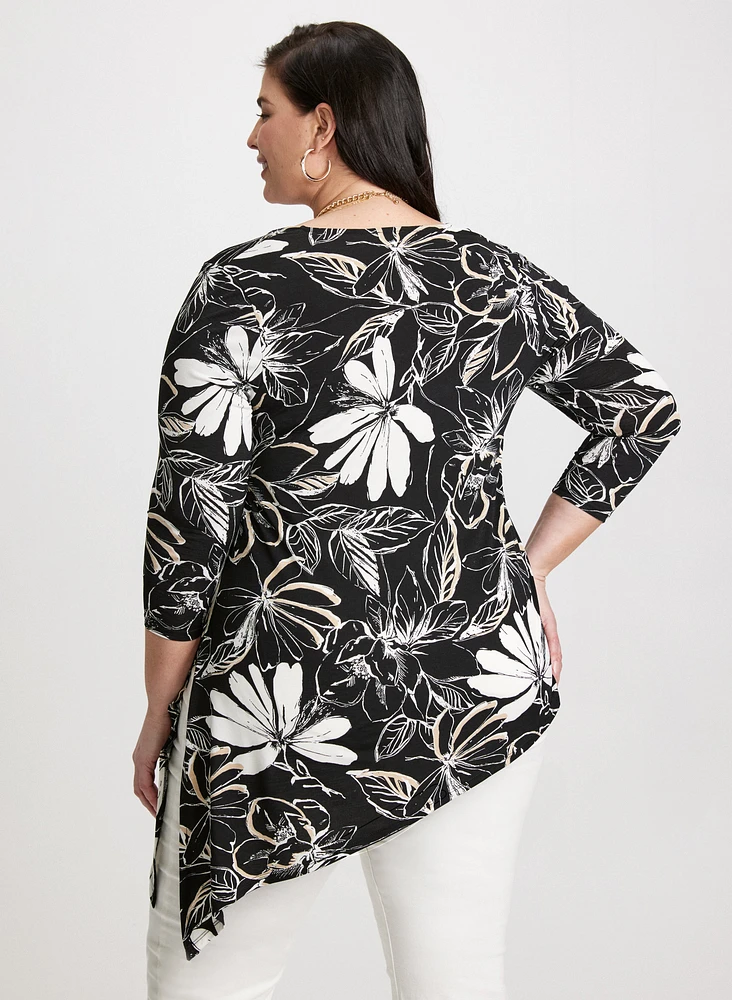 Floral Tie-Hem Top