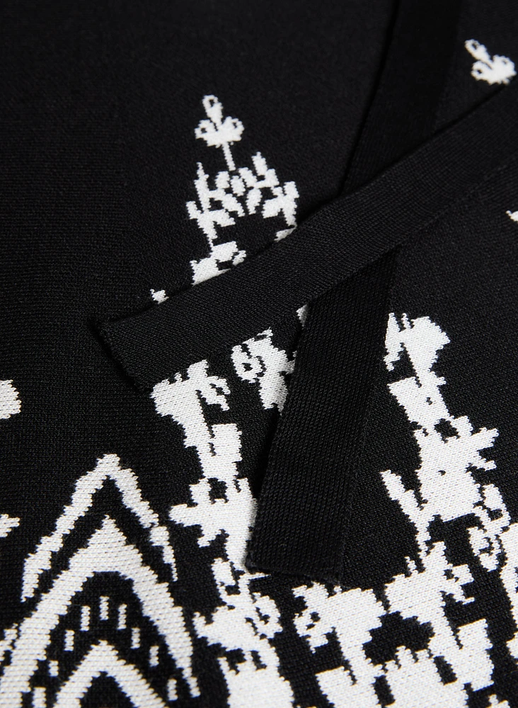 Paisley Placement Print Knit Dress