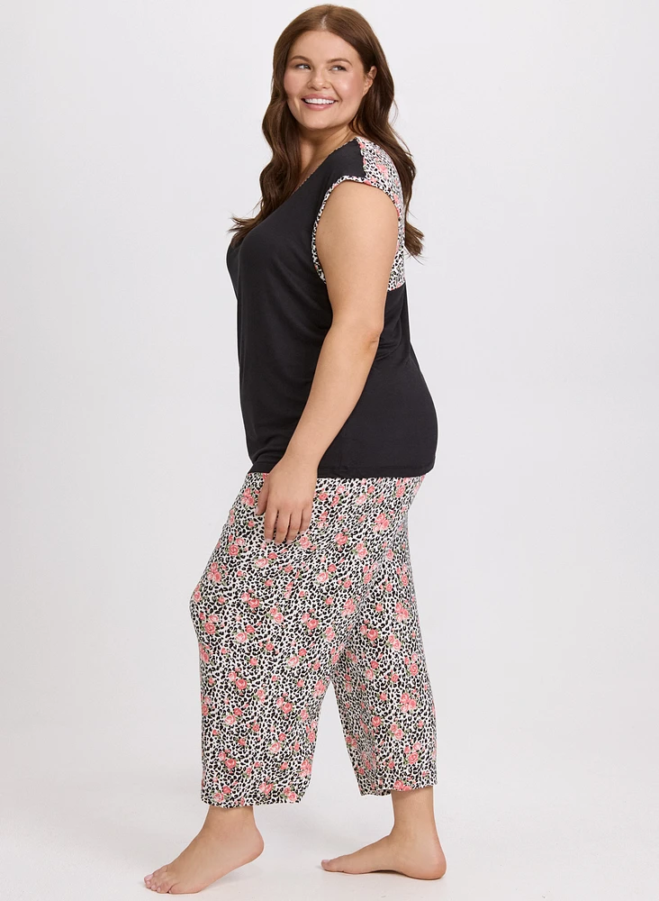 Rose & Animal Print Pyjama Set