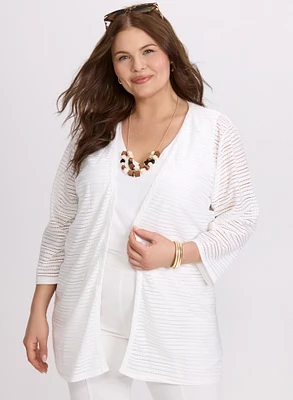 Textured Open Cardigan