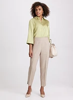 Pleated Slim-Leg Pants