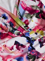 X-Neck Floral Dress