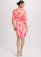 Geometric Print Chiffon Dress