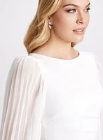 Pleated Sleeves Dress