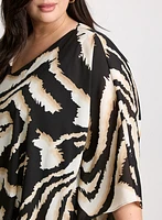 Poncho-Style Animal Print Blouse