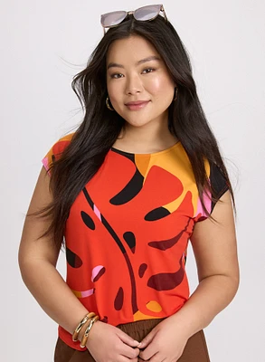 Graphic Palm Print Top