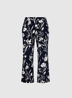 Wide-Leg Floral Print Pants