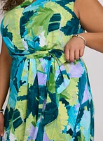 Tropical Self-Tie Dress
