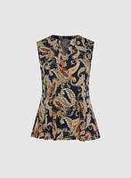 Paisley Split Neck Blouse