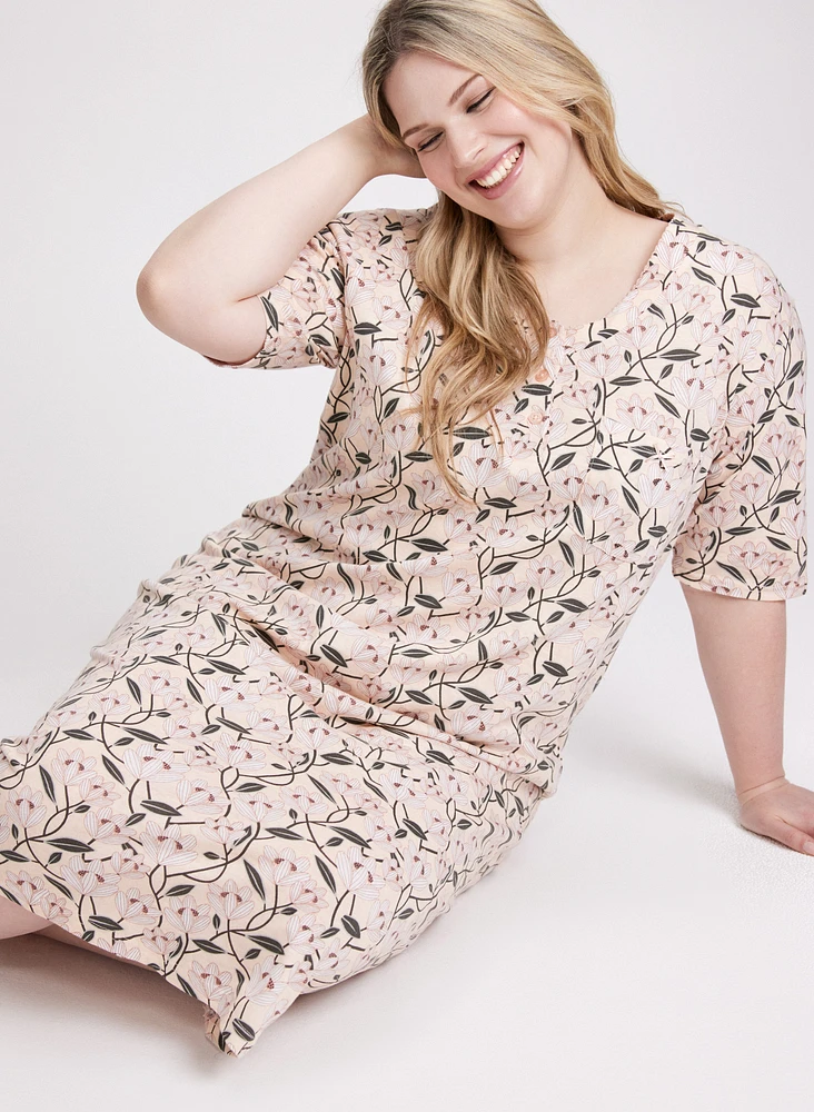 Mixed Print Nightgown