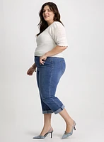 Rolled Cuff Denim Capris