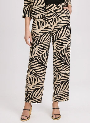 Olivia Palm Print Wide-Leg Pants