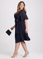 Metallic Brooch Dress