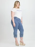 Embellished Denim Capris