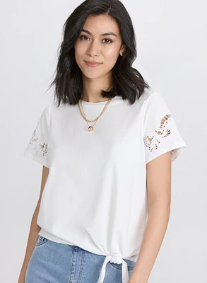 Embroidered Stretch-Cotton T-Shirt