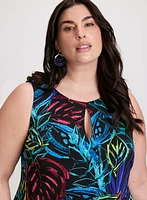 Leaf Print Maxi Dress