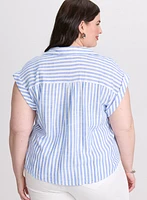 Stripe Button-Down Blouse