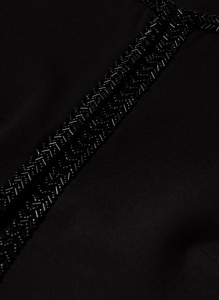 Beaded Trim Long Sleeve Bolero