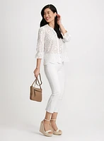 Eyelet Button Down Blouse