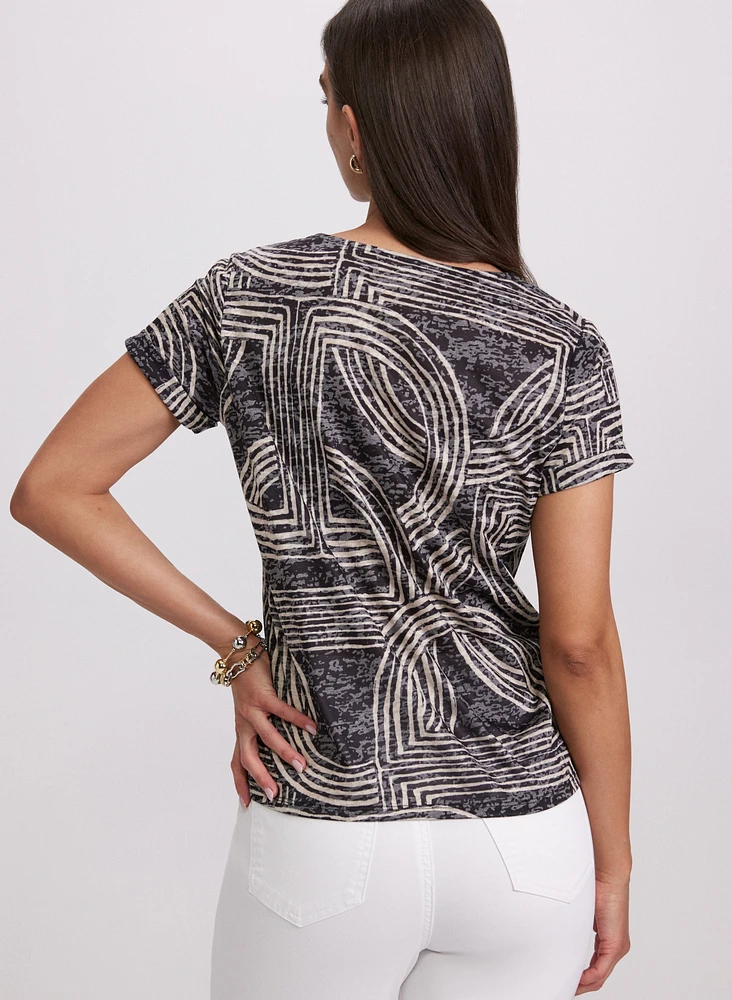 T-shirt à rayures abstraites