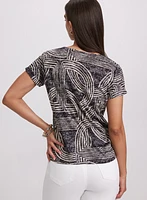 T-shirt à rayures abstraites