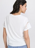Embroidered Stretch-Cotton T-Shirt