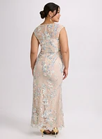 Floral Embroidered Tulle Dress