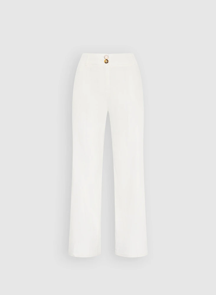 Pantalon Olivia large en mélange de lin