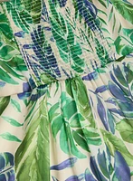 Ruffled V-Neck Crepe Maxi Dress