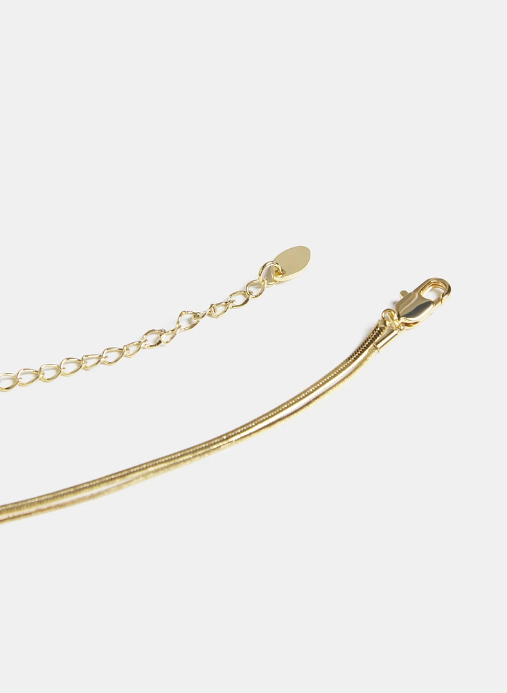 Layered Barrel Pendant Necklace