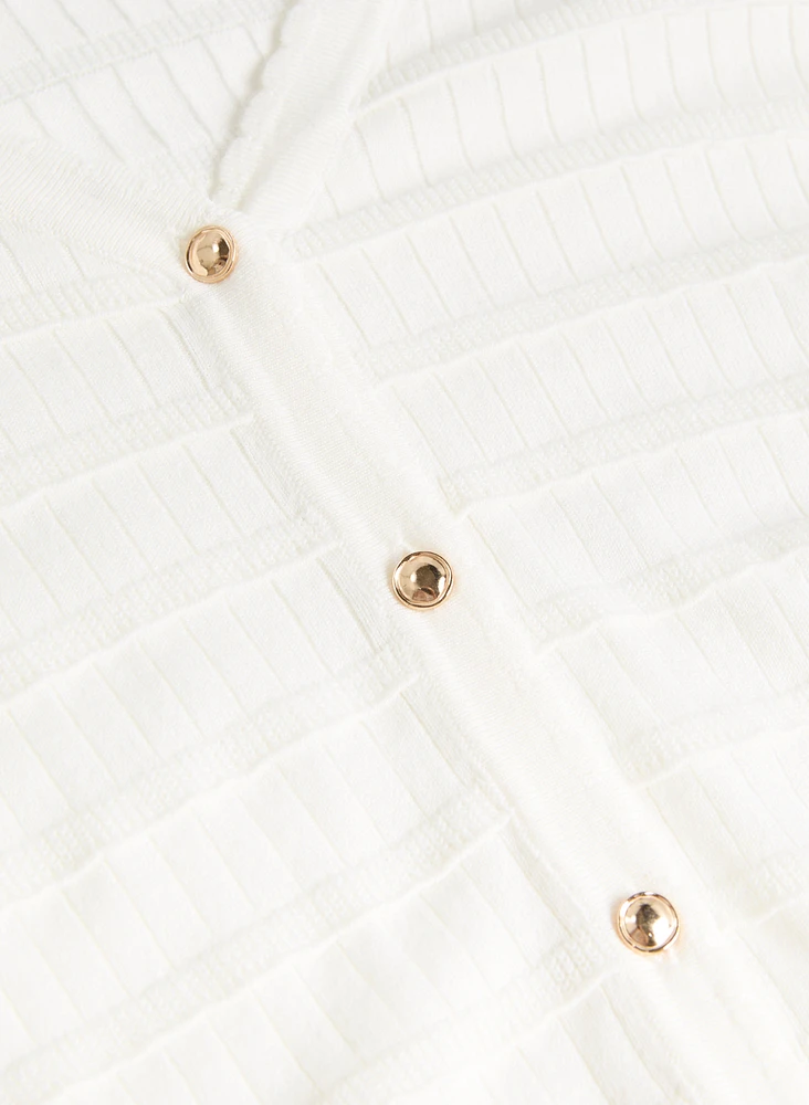 Raised Stripe Motif Cardigan