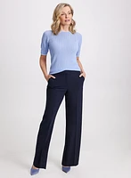 Olivia Wide Leg Contrasting Trim Pants – Regular