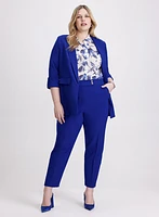 Rolled Sleeve Blazer & Emma Elastic-Back Slim-Leg Pants