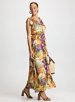 Tropical Print Maxi Dress