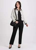 Veste en tweed à bandes contrastantes