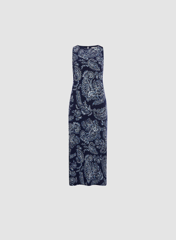 Long Paisley Print Dress