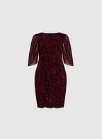Flounced Animal Print Dress