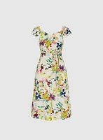 Floral Flutter Sleeve Dress
