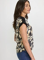 Floral Cap Sleeve T-Shirt