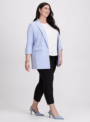 Blazer à manches 3/4 et pantalon étroit à boutons