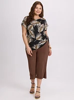 Palm Print Jersey Top