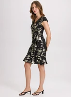 Metallic Floral Dress